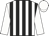 White and black stripes, White sleeves and cap