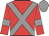 Red, grey cross sashes, armlets and cap