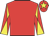 Red, red and yellow diabolo on sleeves, red cap, yellow star