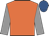 Orange, grey sleeves, royal blue cap