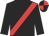 Black, red sash, quartered cap