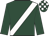 Dark green, white sash, check cap