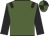 Forest green, black epaulettes and sleeves, forest green and black quartered cap