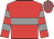 Red, grey hoop, hooped sleeves, striped cap