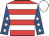 Red, white hoops, royal blue sleeves, white stars and cap