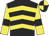 Black, yellow chevrons, yellow sleeves, black armlets, black and yellow quartered cap