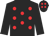 Black, red spots, black sleeves, red spots on cap