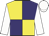 Yellow and purple (quartered), white sleeves and cap