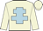 Beige, light blue cross of lorraine