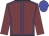 Garnet body, big-blue seams, garnet arms, big-blue cap