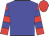 Blue body, red arms, blue hooped, red cap