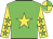 Green, yellow star, yellow arms, green stars, yellow quartered cap