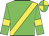 green, yellow sash, yellow armbands, quartered cap