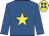Royal blue, yellow star, yellow cap, royal blue spots