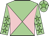 Light green, pink diabolo, light green sleeves, green stars, light green cap, green star