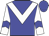 Blue body, white chevron, white arms, blue chevron, blue cap