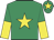 Emerald green, yellow star, halved sleeves and star on cap