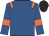 Royal blue, orange epaulets and armlets, black cap