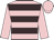 Pink, brown hoops, pink sleeves and cap