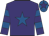 Purple, royal blue star, hooped sleeves, royal blue cap, purple star