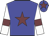 Big-blue body, garnet star, white arms, garnet armlets, big-blue cap, garnet star