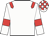 White body, red epaulettes, white arms, red armlets, white cap, red checked