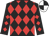 Black, red diamonds, white cap, black quarters