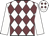 White body, garnet diamonds, white arms, white cap, garnet diamonds