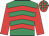 Emerald green & red chevrons, red sleeves, check cap