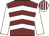 Maroon & white chevrons, white sleeves, striped cap