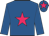 Royal blue, fuchsia star, royal blue sleeves and cap, fuchsia star