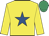 Yellow, royal blue star, emerald green cap