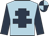 Light blue, dark blue cross of lorraine & sleeves, quartered cap