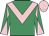 Emerald green, pink chevron, pink & emerald green diabolo on sleeves,pink cap