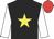 Black, yellow star, white sleeves, red cap