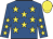 royal blue, yellow stars, yellow cap