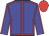Blue, red seams, red cap
