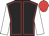 Black, red seams, white sleeves, red cap