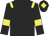 Black, yellow epaulets, armlets and diamond on cap