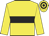Yellow body, black hoop, yellow arms, yellow cap, black hooped