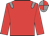 Red body, grey epaulettes, red arms, grey cap, red quartered