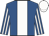 Royal blue, white stripe, striped sleeves, white cap