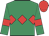 Emerald green, red triple diamond, armlets and cap