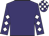 Purple, white diamonds on sleeves, check cap
