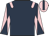 Big-blue body, rose epaulettes, rose arms, big-blue diaboloes, rose cap, big-blue striped