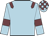 Light blue, garnet epaulets, armlets, checked cap