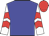 Blue body, white arms, red chevrons, red cap