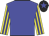 Blue body, yellow arms, blue striped, black cap, blue star