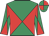 Red & emerald green diabolo, quartered cap