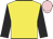 Yellow, black sleeves, pink cap